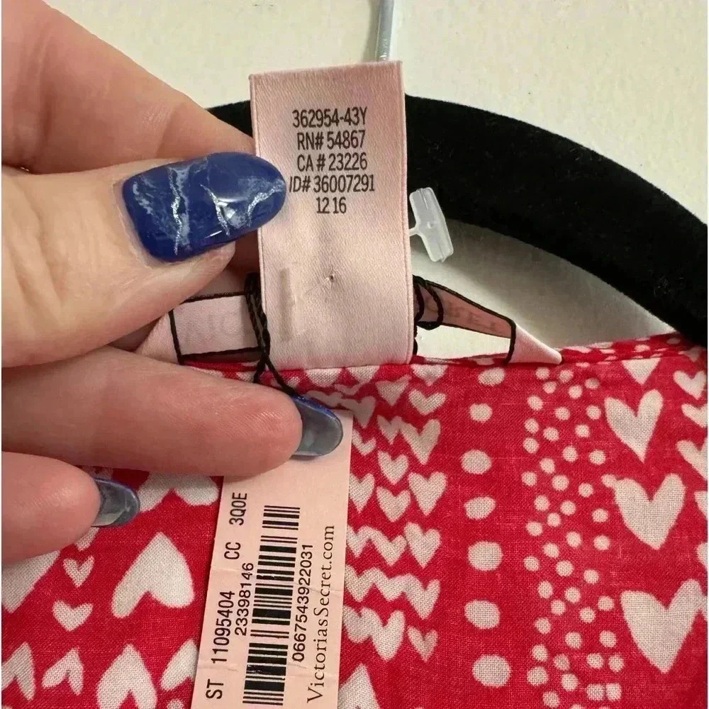 Victoria’s Secret Kimono Hearts Valentines Day Swim Coverup Top Cinch Waist OS - Picture 5 of 12